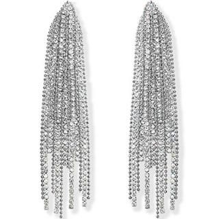Humble Chic Simulated Diamond Earrings - Oversized Darling Waterfall Tassel CZ S
