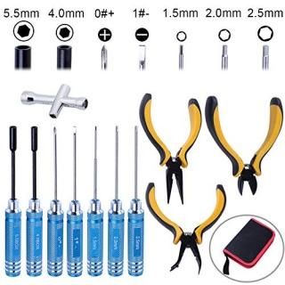 Hobbypark 11 in 1 Professional Multi RC Tools Kits Box Set Screwdriver Pliers Wr