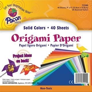 Origami Paper 30 lbs. 9 x 9 Assorted Bright Colors 40 Sheets/Pack 