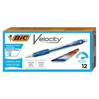 BIC Velocity Mechanical Pencil HB #2 0.70 mm Blue Barrel Refillable 12-Count MV7