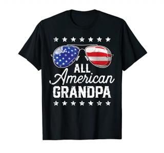 All American Grandpa 4th of July Family Matching Sunglasses T-Shirt