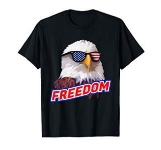 Retro Vintage 4th of July T-shirt Bald Eagle Sunglasses