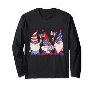 4th Of July Funny Patriotic Gnomes Sunglasses American USA Long Sleeve T-Shirt