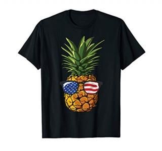 Pineapple Sunglasses 4th of July T shirt Women Aloha Beaches