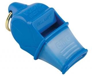 Sifflet arbitre entraineur FOX40 Sonik CMG Safety + Lani?re - bleu