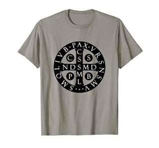 St. Benedict Medal T-Shirt Catholic Saint Cross Prayer Tee
