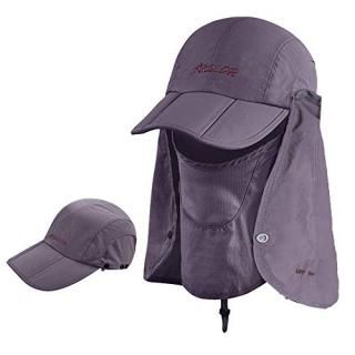 icolor Sun Cap Fishing Hats Outdoor 360Sun Protection UPF 50+ Sun Caps Removabl