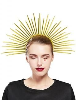 Fantherin Womens Mary Halo Crown Headband Zip Tie Spiked Halo Crown Goddess Hea