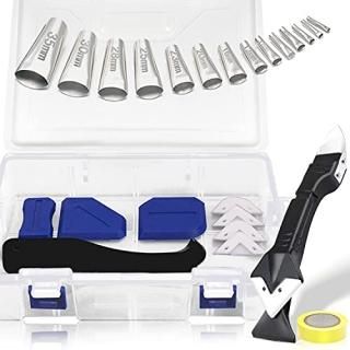 Caulking Tool 26pcs Silicone Caulking Tool Kit - Caulk Remover& Glass Glue Angle