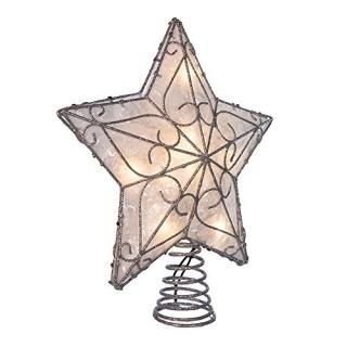 Kurt S. Adler&#44; Inc. UL4275 Kurt Adler UL 10-Light Metal Trimmed Capiz Star T