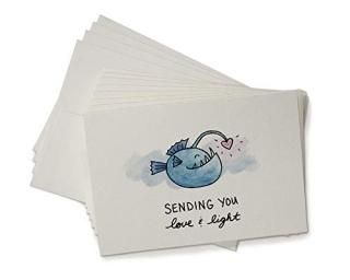 Black Tabby Studio Cute Anglerfish Thinking of You Cards - Set of 24 Thinking of