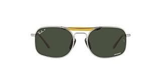 Ray-Ban RB8062 Square Sunglasses Silver/Dark Green Polarized 51mm