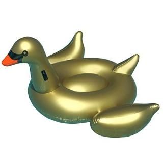 Swimline Giant Inflatable Ride-On 75-Inch Golden Swan Float For Pools  90701 by 