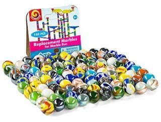 Replacement Marbles for Marble Run - Set of 100 - Assorted Colors - Size 9/16 In