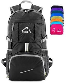 Venture Pal Lightweight Packable Durable Travel Hiking Backpack Black