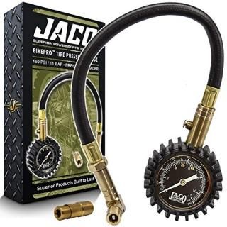 JACO BikePro Presta Tire Pressure Gauge 160 PSI - with Interchangeable Presta an