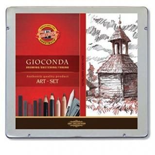 Koh-I-Noor 8899 Kit de dessin GIOCONDA dans bo?te en m?tal 24 pi?ces