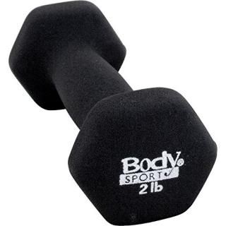 Black 2-Pound - Body Sport Neoprene DumbbellCharcoal Colour
