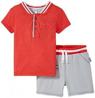 Splendid Baby Boys' Henley Short Set Red 3-6