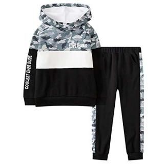 Boys Clothing Set 2 Piece Fleece Hoodie Pullover Sweatshirt and Pants Set Winter