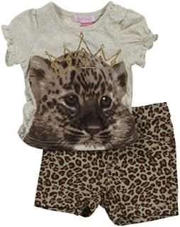 Buffalo 2 Piece Star Leopard Short Set Baby - Oatmeal-24 Months