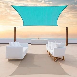ColourTree 16' x 20' Turquoise Rectangle CTAPR1620 Sun Shade Sail Canopy Mesh Fa