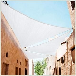 ColourTree 14' x 14' x 19.8' White Sun Shade Sail Right Triangle Canopy Fabric C