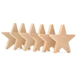 Bag of 50 - Woodpeckers 2.5cm - 1.3cm Wood Star Natural Unfinished Wood Star Cut