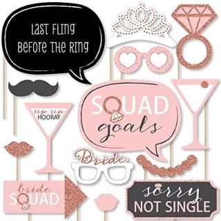 Big Dot of Happiness Bride Squad - Rose Gold Bridal Shower or Bachelorette Party