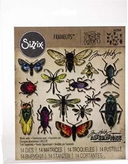 Sizzix 663068 Framelits Die Set Entomology by Tim Holtz 14-Pack Multicolor