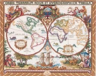 JanlynnƥååȡOlde World MapʡJanlynn Cross Stitch Kit 15-Inch 