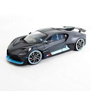 Bugatti Divo Matt Gray with Blue Accents 1/18 Diecast Model Car by Bburago 11045