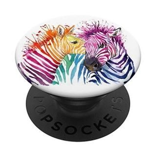 Watercolor Colorful Zebra Print Pop Mount Socket Zebra Print PopSockets PopGrip 