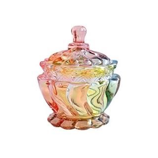 Wave - SOCOSY Royal Embossed Clear Glass Apothecary Jar With Lids Candy Jar Cont