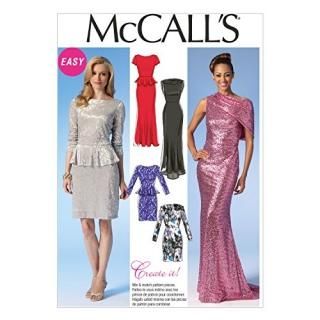McCall Patternѥˡ M7047 ߥɥ쥹 ˥ƥץ졼ȡA5 6-8-10-12-14