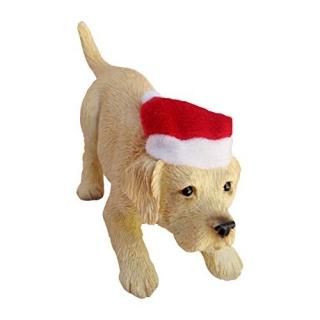 Ornament Yellow Labrador Retriever - Santa Hat - Sandicast Yellow Labrador Retri