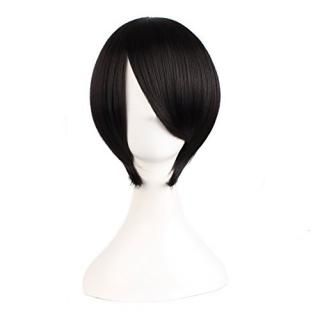 MapofBeauty 12 Inches/30cm Short Straight Cosplay Costume Wig Party Wig Black