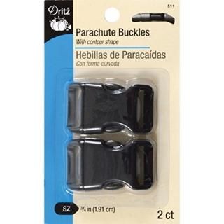 Parachute Buckle For 3/4 Strap-Black 2/Pkg 