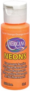 Americana Neons Fluorescent Acrylic Paint 2oz-Torrid Orange 
