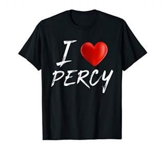 I Love Heart PERCY Family Name T Shirt