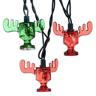 Kurt Adler 10-Light National Lampoon red and Green Wally World Moose Mug Light S