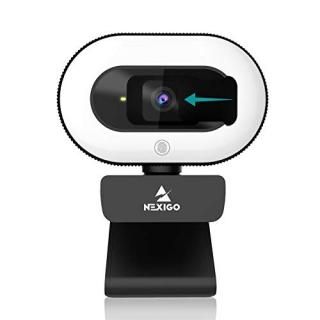 2021 NexiGo StreamCam N930E 1080P Webcam with Ring Light and Privacy Cover Auto-