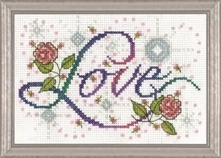 Love Counted Cross Stitch Kit-5x7 14 Count by Tobin