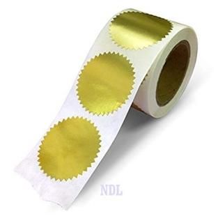 Next Day Labels 2 Round Gold Metallic Package Envelope Certificate Wafer Seals w