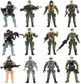 US Army Men and SWAT Team Toy Soldiers Action Figures Playset with Military Weap