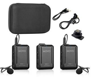 Movo WMX-1-DUO 2.4GHz Dual Wireless Lavalier Microphone System Compatible with D
