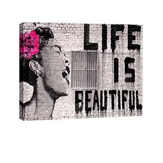 Wieco Art Banksy Life is Beautiful 󥮥꡼ å 졼 Хץ ȥ 졼  