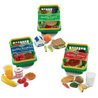 Learning Resources Pretend & Play Healthy Foods Set 3 Baskets of Plastic Play Fo