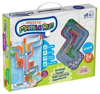 Mind Sparks Magnetic Marble Run Assorted Colors 9.6W x 11.2H Magnetic Board 34 P