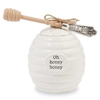 Mud Pie Honey Pot Serving Set White